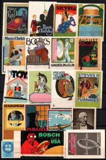 United States, Europe, Stock of Cinderellas, Non-Postal Stamps, Labels, Advertising, Charity, Propaganda (#140A)