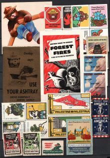 Worldwide, Stock of Cinderellas, Non-Postal Stamps and Labels, Advertising, Charity, Propaganda (#99A)