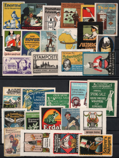 Germany, Europe, Stock of Cinderellas, Non-Postal Stamps, Labels, Advertising, Charity, Propaganda (#156A)