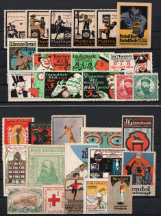 Germany, Europe, Stock of Cinderellas, Non-Postal Stamps, Labels, Advertising, Charity, Propaganda (#168A)