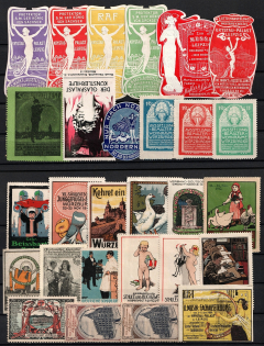 Germany, Stock of Cinderellas, Non-Postal Stamps, Labels, Advertising, Charity, Propaganda (#178A)