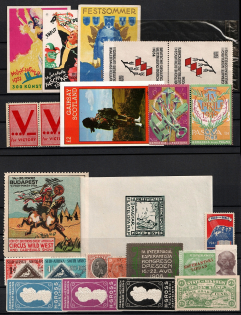 Germany, Europe, Stock of Cinderellas, Non-Postal Stamps, Labels, Advertising, Charity, Propaganda (#175A)