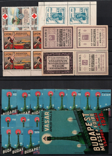 Hungary, France, Europe, Stock of Cinderellas, Non-Postal Stamps, Labels, Advertising, Charity, Propaganda (#198A)