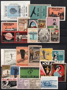 Sport, Transport, Stock of Cinderellas, Germany, Europe Non-Postal Stamps, Labels, Advertising, Charity, Propaganda (#169A)