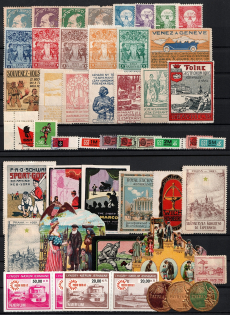 Trains Denmark, Germany, France, Europe, Stock of Cinderellas, Non-Postal Stamps and Labels, Advertising, Charity, Propaganda (#189A)