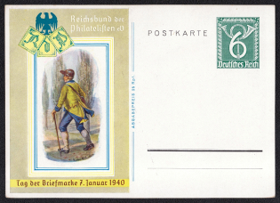 1940 Day of the Stamp, Halle (Saale), Third Reich, Germany, Postal Card