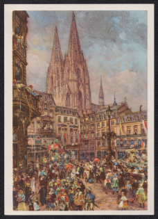 1939 For the Kolner Carnival, Third Reich, Germany, Postal Card (Brown Stamp)