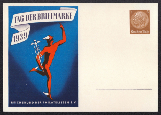 1939 Day of the Stamp, Third Reich, Germany, Postal Card
