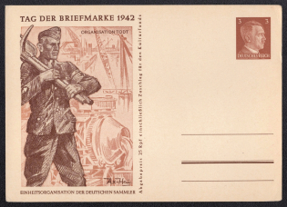 1942 The Day of the Stamp, Third Reich, Germany, Postal Card