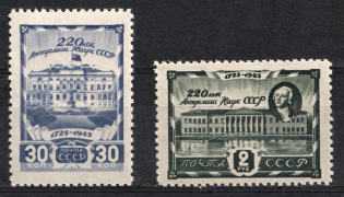 1945 Anniversary of the Academy of Sciences of the USSR, Soviet Union, USSR (Full Set, MNH)