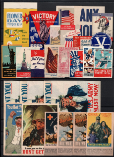 Military, Army, United States, Stock of Cinderellas, Germany, Europe Non-Postal Stamps, Labels, Advertising, Charity, Propaganda (#211A)