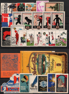 Germany, Europe, United States, Stock of Cinderellas, Non-Postal Stamps, Labels, Advertising, Charity, Propaganda (#253A)