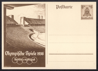 1936 Summer Olympic Games in Berlin, Third Reich, Germany, Postal Card