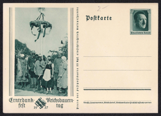 1937 Harvest Day and Farmers Day, Third Reich, Germany, Postal Card