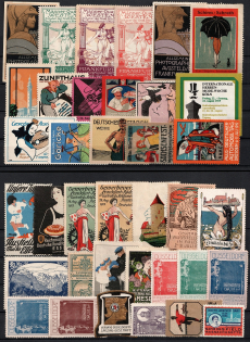 Germany, Stock of Cinderellas, Non-Postal Stamps, Labels, Advertising, Charity, Propaganda (#222A)
