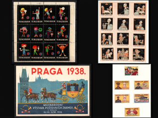 United States, Germany, Europe, Stock of Cinderellas, Non-Postal Stamps, Labels, Advertising, Charity, Propaganda (#19)