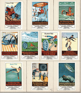 Germany, Stock of Cinderellas, Non-Postal Stamps, Labels, Advertising, Charity, Propaganda (#21A)