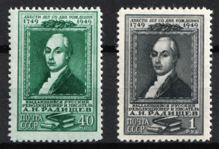 1949 Radishchev Russian Writer, Soviet Union, USSR (Full Set, MNH)