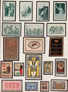 Germany Military, Army, War, Stock of Cinderellas, Non-Postal Stamps, Labels, Advertising, Charity, Propaganda (#94)