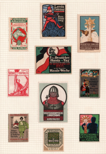 Exposition, Germany, Czech Republic, Stock of Cinderellas, Non-Postal Stamps, Labels, Advertising, Charity, Propaganda (#283)