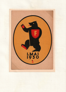 Communist 'May Day' - East Germany, Bears Shield Sybols of FREE BERLIN, Germany, Stock of Cinderellas, Non-Postal Stamps, Labels, Advertising, Charity, Propaganda, Postcard (#295)