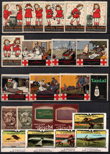 Germany, Airmail, Airplanes, Red Cross, Stock of Rare Cinderellas, Non-postal Stamps, Labels, Advertising, Charity, Propaganda (#1)