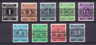 1948 British and American Zones of Occupation, Germany (Mi. I/I K - IX/I K, INVERTED Overprint, Print Error, Signed, Full Set, CV $1,510, MNH)