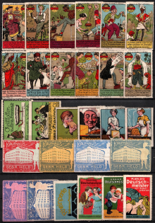 Germany, Stock of Rare Cinderellas, Non-postal Stamps, Labels, Advertising, Charity, Propaganda (#29)