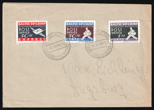 1948 (9 Mar) Ausburg - Hochfeld, Estonia, Lithuania, Baltic DP Camp, Displaced Persons Camp, Cover (Wilhelm 1 A - 3 A, Special Cancellation, CV $50)