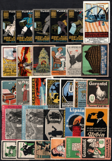 Germany, Stock of Rare Cinderellas, Non-postal Stamps, Labels, Advertising, Charity, Propaganda (#83)