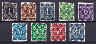 1948 British and American Zones of Occupation, Germany (Mi. I/II K - IX/II K, INVERTED Overprint, Print Error, Signed, Full Set, CV $2,680, MNH)