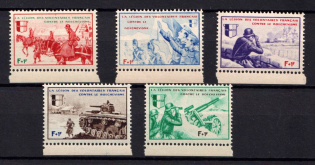 1942 French Legion, Germany (Mi. VI - X, Margins, Full Set, CV $50, MNH)