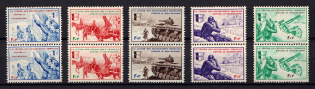 1942 French Legion, Germany, Pairs (Mi. VI - X, Full Set, CV $90, MNH)