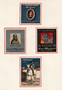 Johann Faber Pencils, Germany, Stock of Cinderellas, Non-Postal Stamps, Labels, Advertising, Charity, Propaganda (#314)