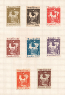 1910 Exhibition in Brussels, Belgium, Stock of Cinderellas, Non-Postal Stamps, Labels, Advertising, Charity, Propaganda (#322)