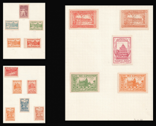 1913 Ghent International Exhibition, Belgium, Stock of Cinderellas, Non-Postal Stamps, Labels, Advertising, Charity, Propaganda (#324)