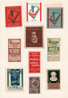 Music, Opera, Stock of Cinderellas, Non-Postal Stamps, Labels, Advertising, Charity, Propaganda (#337)