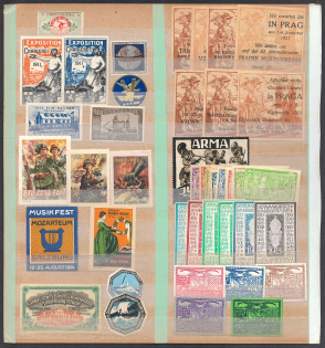 Worldwide, Stock of Cinderellas, Non-Postal Stamps, Labels, Advertising, Charity, Propaganda (#410A)