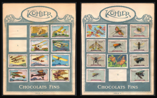 Kohler Chocolate, Airplanes, Germany, Stock of Cinderellas, Non-Postal Stamps, Labels, Advertising, Charity, Propaganda (#424)