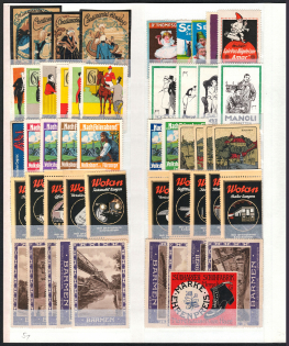 Germany, Stock of Cinderellas, Non-Postal Stamps, Labels, Advertising, Charity, Propaganda (#433)