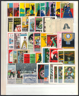 Germany, Stock of Cinderellas, Non-Postal Stamps, Labels, Advertising, Charity, Propaganda (#438)