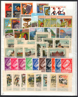 Germany, Stock of Cinderellas, Non-Postal Stamps, Labels, Advertising, Charity, Propaganda (#442)