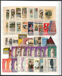 Germany, Stock of Cinderellas, Non-Postal Stamps, Labels, Advertising, Charity, Propaganda (#443)