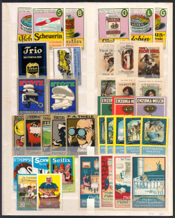 Germany, Stock of Cinderellas, Non-Postal Stamps, Labels, Advertising, Charity, Propaganda (#446)