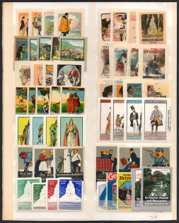 Germany, Stock of Cinderellas, Non-Postal Stamps, Labels, Advertising, Charity, Propaganda (#448)