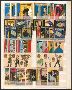 Germany, Stock of Cinderellas, Non-Postal Stamps, Labels, Advertising, Charity, Propaganda (#454)