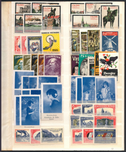 Germany, Stock of Cinderellas, Non-Postal Stamps, Labels, Advertising, Charity, Propaganda (#457)