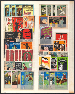 Germany, Stock of Cinderellas, Non-Postal Stamps, Labels, Advertising, Charity, Propaganda (#458)