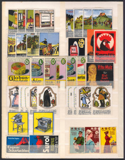 Germany, Stock of Cinderellas, Non-Postal Stamps, Labels, Advertising, Charity, Propaganda (#460)