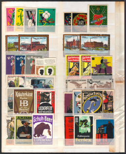 Germany, Stock of Cinderellas, Non-Postal Stamps, Labels, Advertising, Charity, Propaganda (#464)